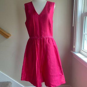 Hot pink sleeveless Draper James Gracie Dress with circle details at waist